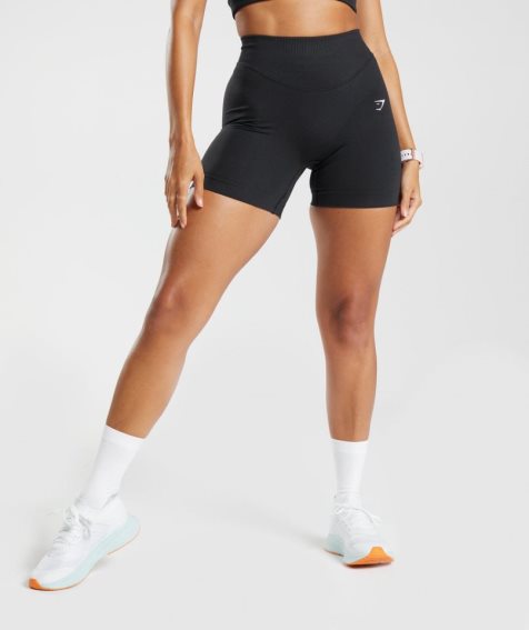 Women's Gymshark Sweat Seamless Sculpt Shorts Black | CA 67A318